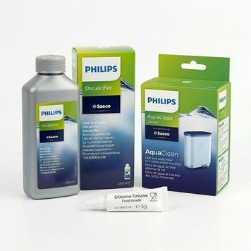 Комплект для ТО кофемашин Philips/Saeco 3 в 1: Очиститель от накипи 250 мл + Фильтр для кофемашины Philips Saeco AquaClean 3123021017 фото