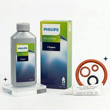 Комплект для ТО кофемашин Philips / Saeco 3 в 1: Очиститель от накипи 250 мл + Ремкомплект заварного блока + Масло 5 г 3123021005 фото